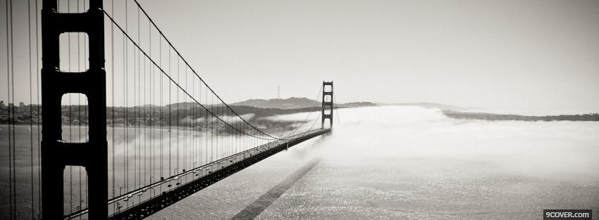 Photo long black and white bridge Facebook Cover for Free