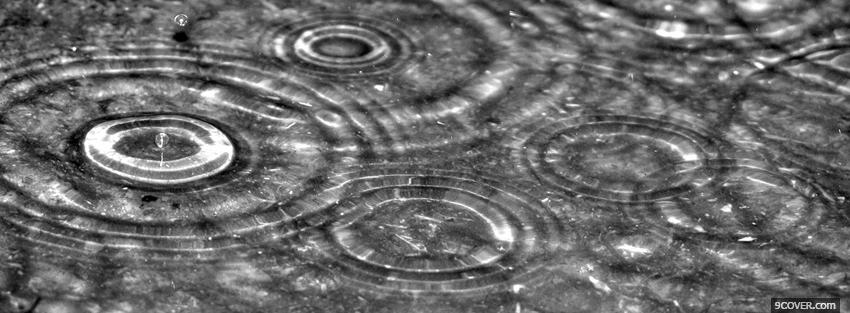 Photo nice black and white raindrops Facebook Cover for Free