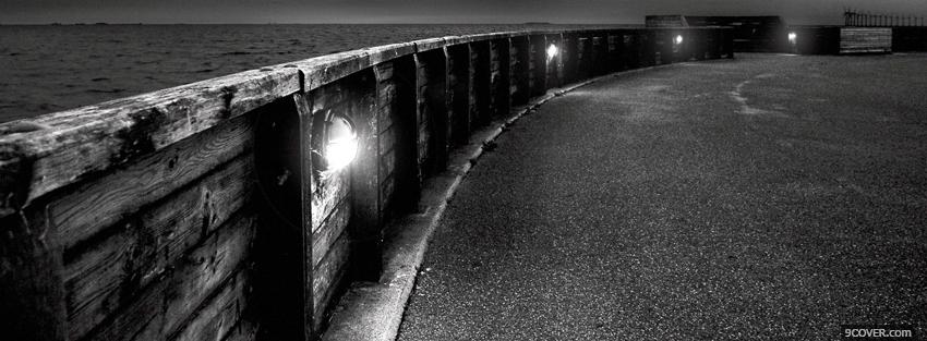 Photo outside black and white alley Facebook Cover for Free