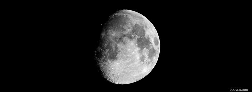Photo black and white moon Facebook Cover for Free