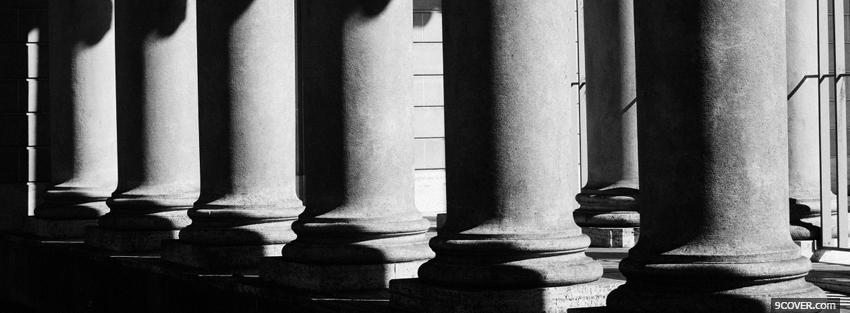 Photo elegant black and white columns Facebook Cover for Free
