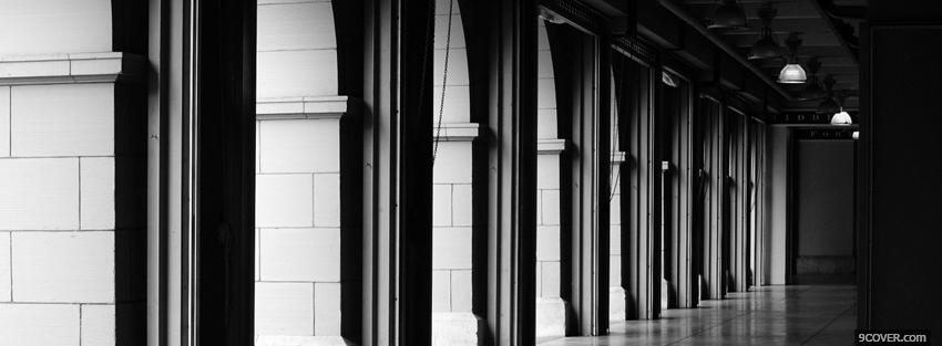 Photo hallway black and white Facebook Cover for Free