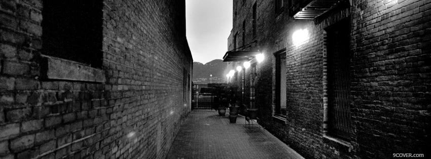 Photo little alley and lights Facebook Cover for Free