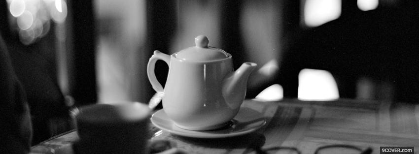 Photo white tea pot Facebook Cover for Free