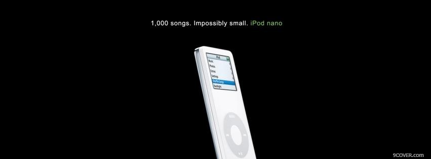 Photo ipod nano in the colour white Facebook Cover for Free