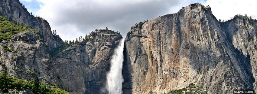 Photo cliff waterfall nature Facebook Cover for Free
