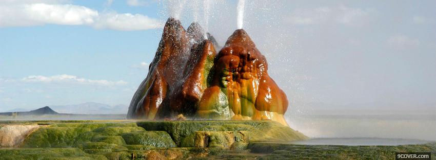 Photo fly geyser nature Facebook Cover for Free