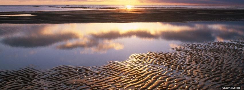 Photo beach sand ripples nature Facebook Cover for Free