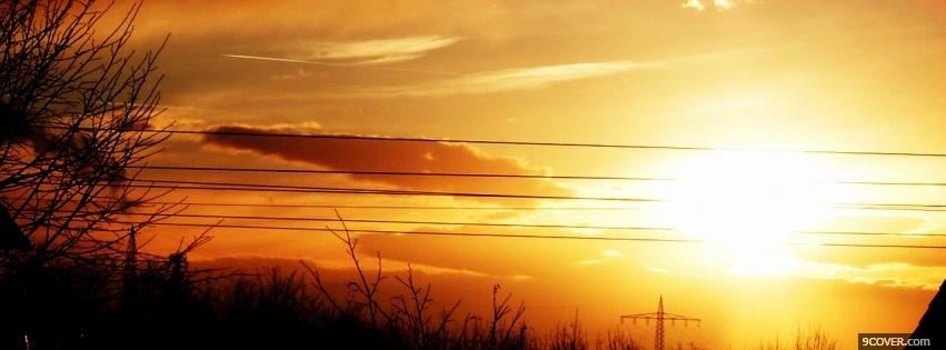 Photo intense sunset nature Facebook Cover for Free