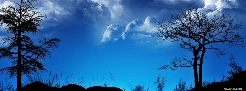 Photo blue sky clouds nature Facebook Cover for Free