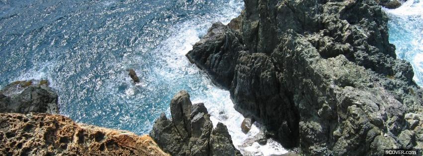 Photo cliff and water nature Facebook Cover for Free