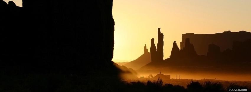 Photo monument valley sunset nature Facebook Cover for Free