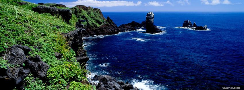 Photo jeju island nature Facebook Cover for Free