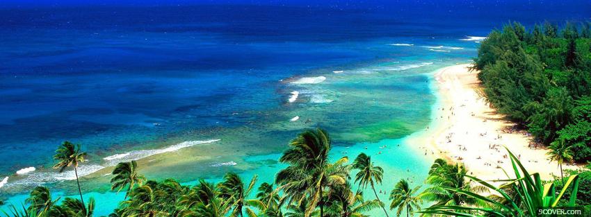 Photo kee beach hawaii nature Facebook Cover for Free