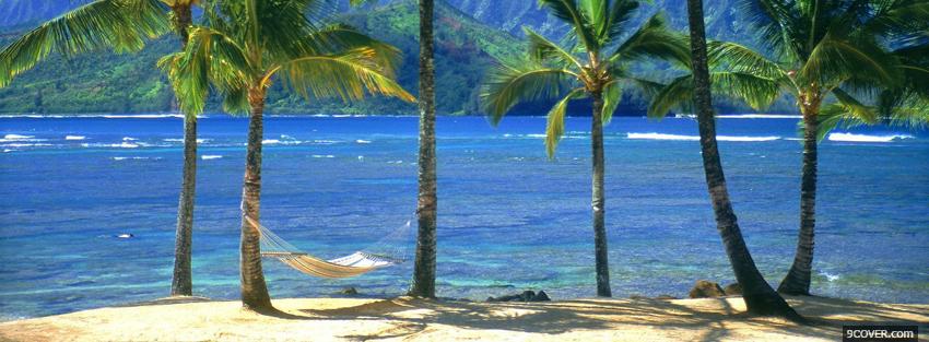 Photo beach hammock nature Facebook Cover for Free