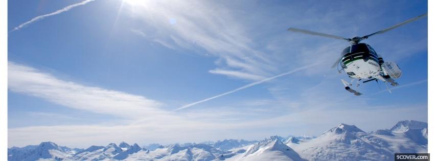 Photo helicopter winter nature Facebook Cover for Free