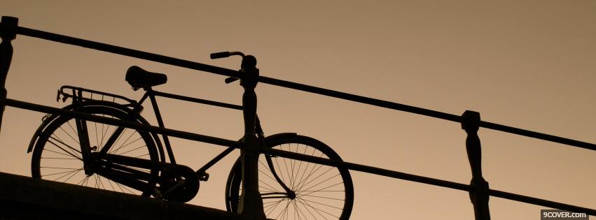Photo bike and sunset nature Facebook Cover for Free