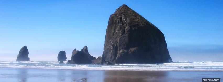 Photo haystack rock nature Facebook Cover for Free