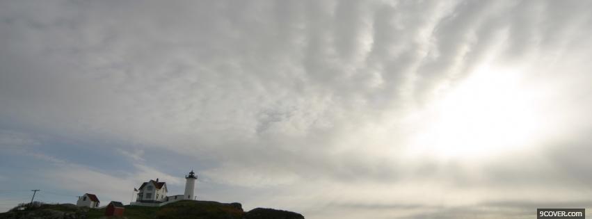 Photo lighthouse sea sky nature Facebook Cover for Free