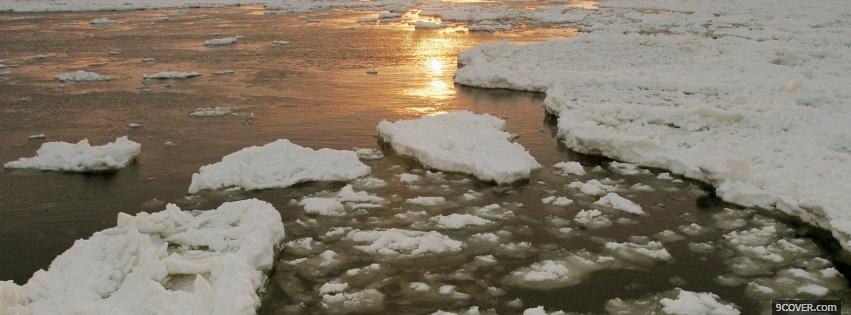Photo ice on water nature Facebook Cover for Free