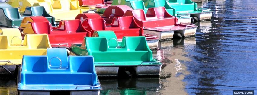 Photo colorful paddle boats nature Facebook Cover for Free