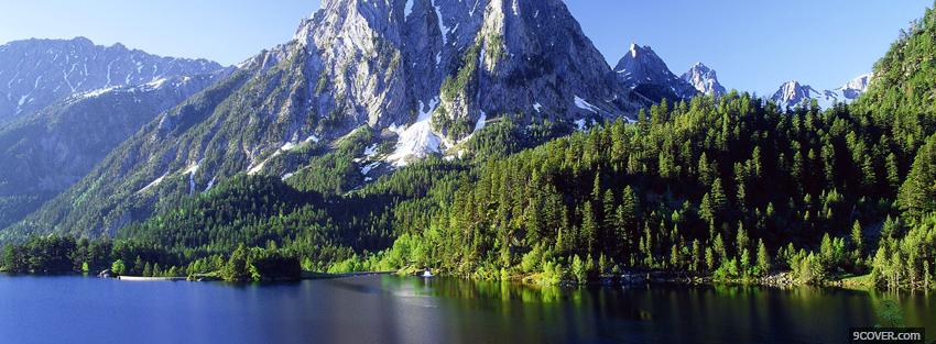 Photo mountain lake nature Facebook Cover for Free