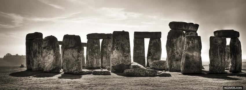 Photo the stonehenge nature Facebook Cover for Free