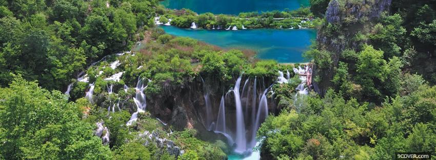 Photo plitvice lakes nature Facebook Cover for Free