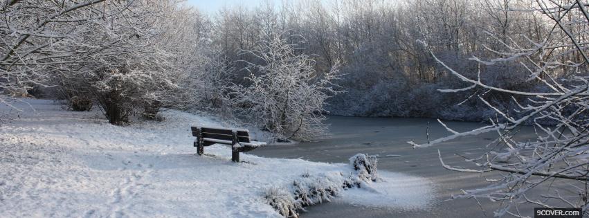 Photo winter and bench nature Facebook Cover for Free