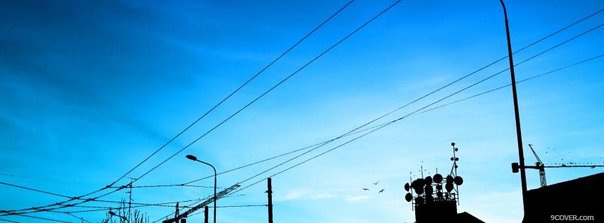Photo sky electrical line Facebook Cover for Free