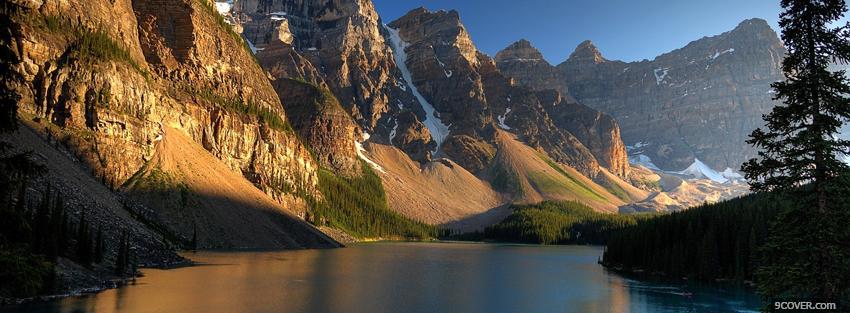 Photo the moraine lake nature Facebook Cover for Free