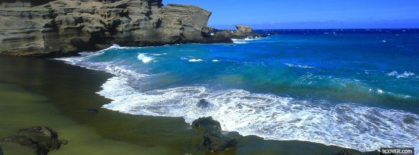 Photo shore waves nature Facebook Cover for Free