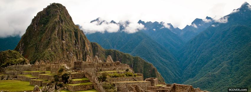 Photo old machu picchu nature Facebook Cover for Free
