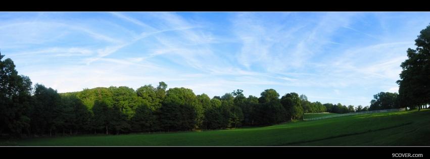 Photo green simple field nature Facebook Cover for Free