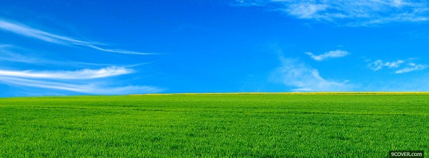 Photo sky and grass nature Facebook Cover for Free