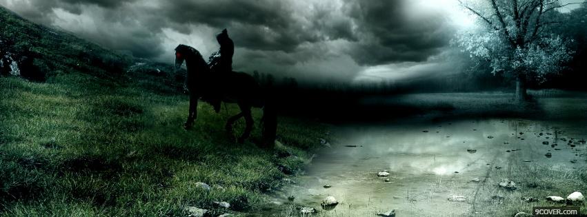 Photo dark horse sky nature Facebook Cover for Free