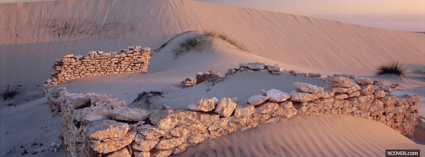 Photo rocks in the desert nature Facebook Cover for Free