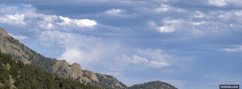 Photo mountain cloudy sky nature Facebook Cover for Free