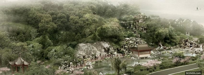 Photo chinese landscape nature Facebook Cover for Free
