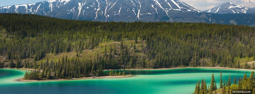 Photo emerald lake nature Facebook Cover for Free