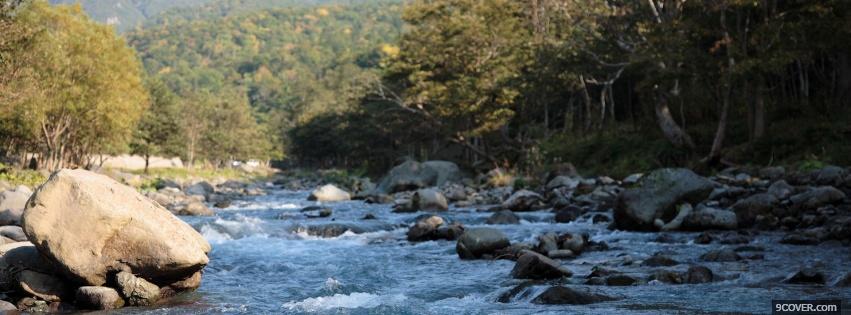 Photo rocky river nature Facebook Cover for Free