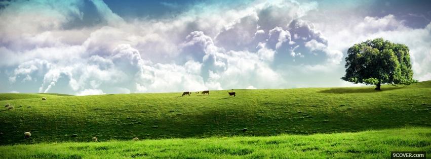 Photo huge clouds nature Facebook Cover for Free