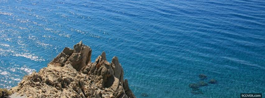 Photo ocean big rock nature Facebook Cover for Free