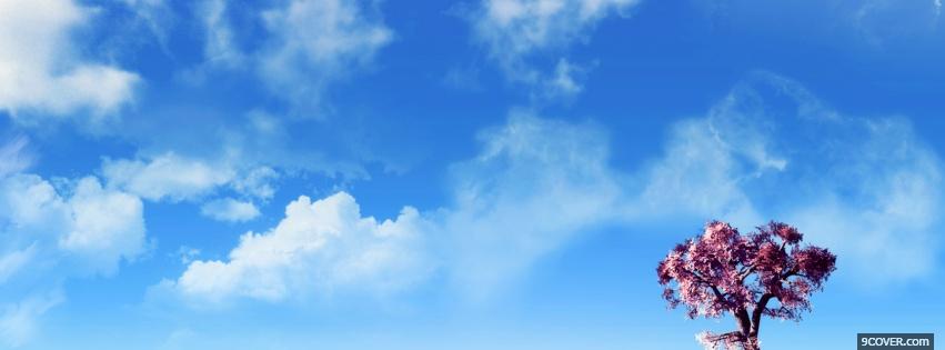 Photo pinky tree sky nature Facebook Cover for Free