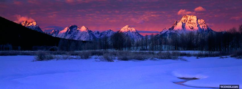 Photo winter sunrise nature Facebook Cover for Free