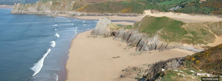 Photo three cliffs bay nature Facebook Cover for Free
