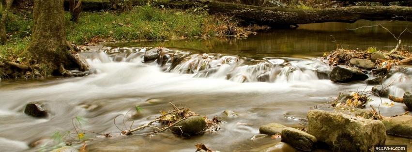 Photo small waterfall nature Facebook Cover for Free