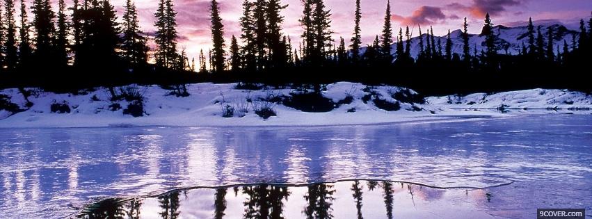 Photo winter water reflection nature Facebook Cover for Free