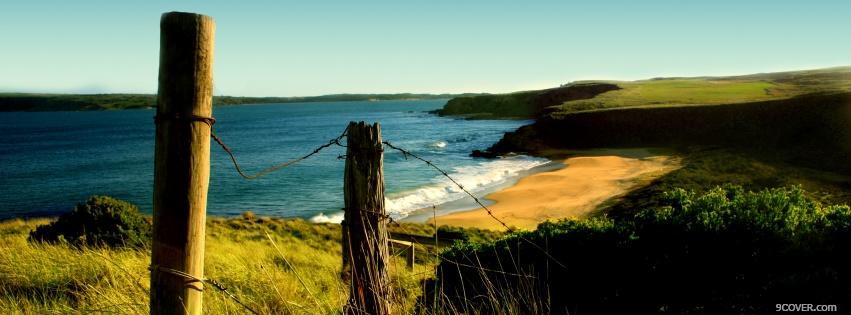 Photo simple beach nature Facebook Cover for Free
