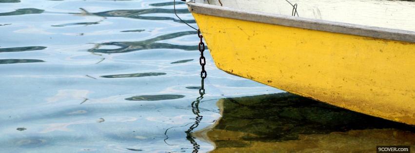 Photo yellow boat shore nature Facebook Cover for Free